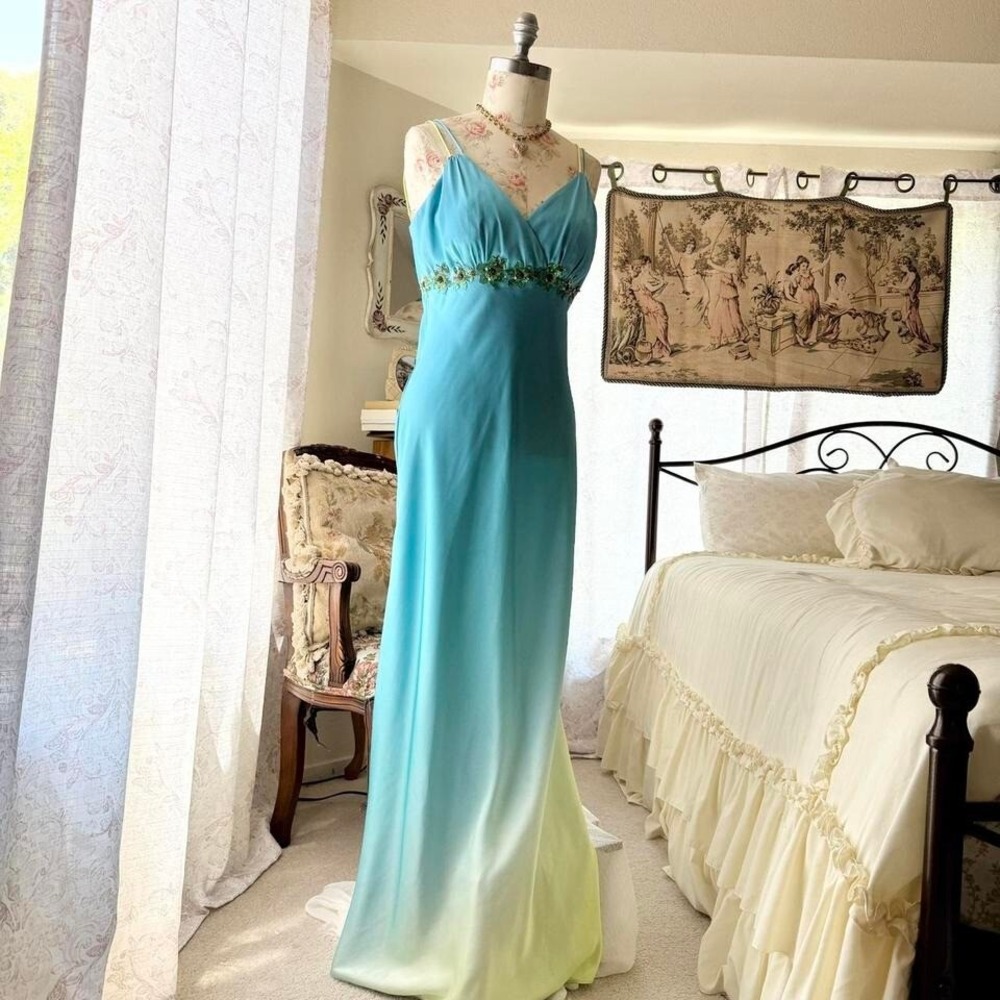 ignite blue‎ y2k fairy ombre prom dress womens 4